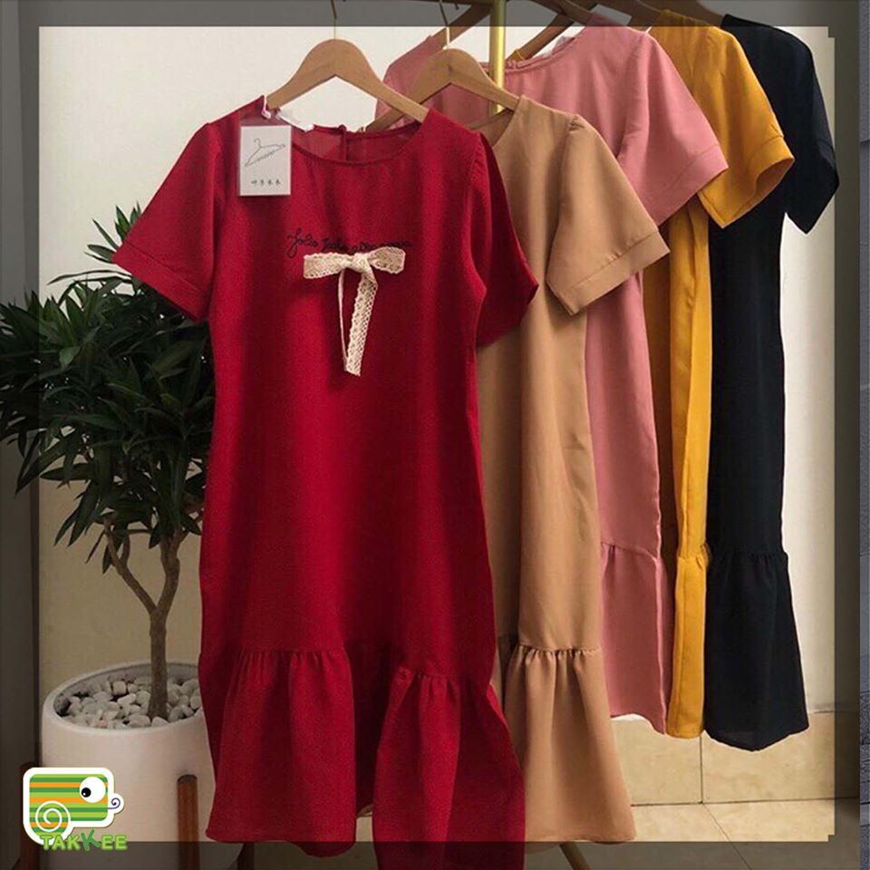váy đầm dáng suông baby doll nở cổ siêu hót