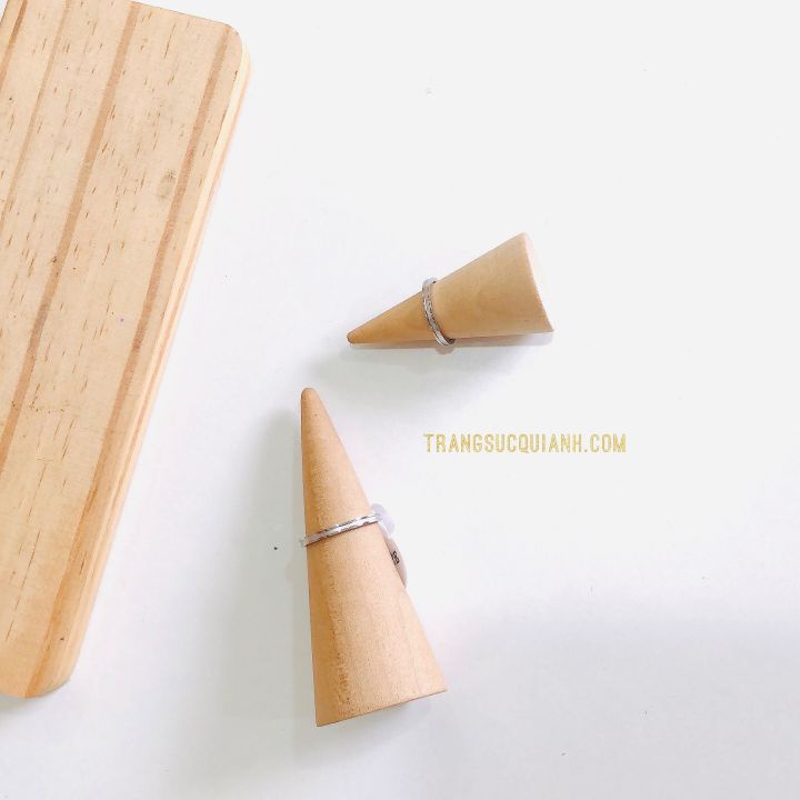 Nhẫn Ngón Út_Nhẫn Titan_Nhẫn Cặp Kẻ giữa Màu Bạc
