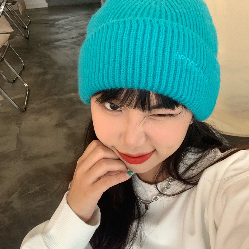 Nón len trùm đầu thêu chữ BACKNOWAumn phong cách Nhật Bản và Hàn Quốc