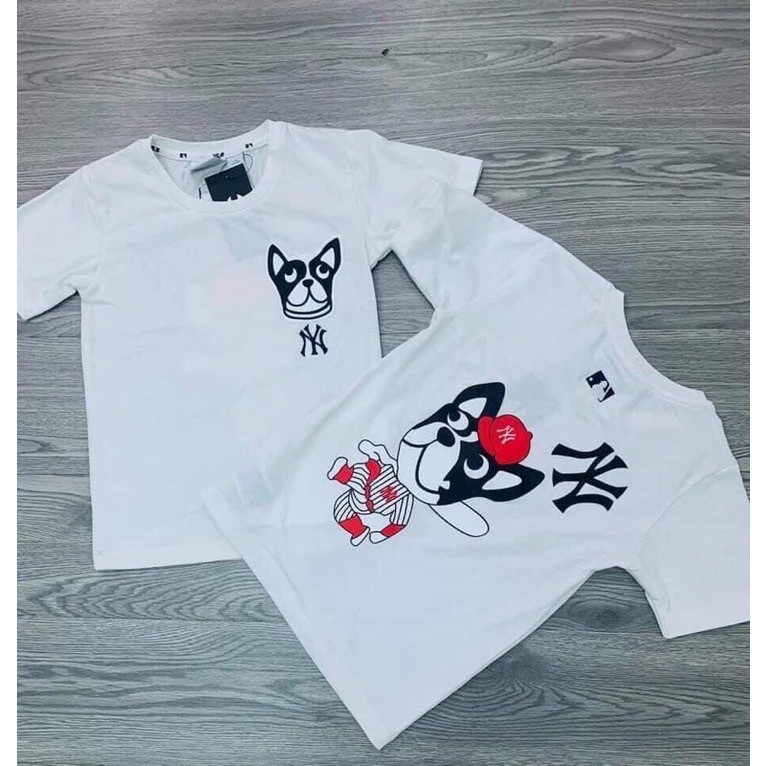 Áo thun tay lỡ unisex hàn quốc MLB NEW YORK hình chó cho bé ,Samyy_vn