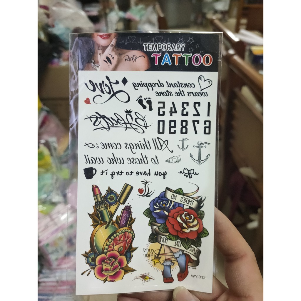 [bán sỉ] miếng dán hình xăm 3D tattoo tạm thời nhiều họa tiết độc đáo an toàn chống thấm