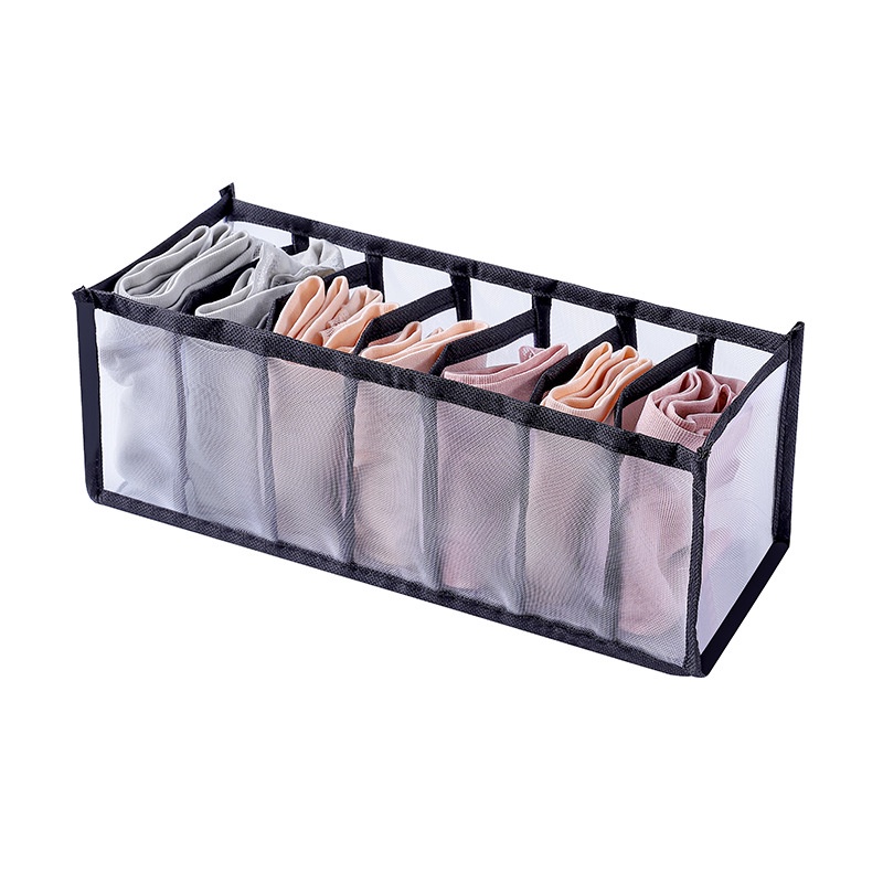 Hộp đựng đồ lót/vớ bằng vải lưới trong suốt có thể gấp lại tiện dụng cho gia đình