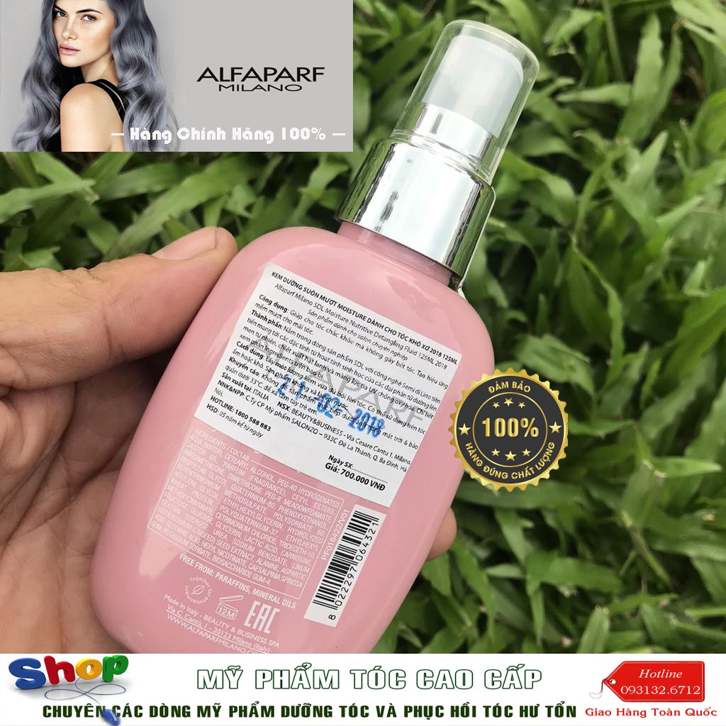 [Alfaparf-chính hãng] Kem dưỡng suôn mượt dành cho tóc khô xơ Semi Dilino Nutritive Detangling Fluid Alfaparf 125ml