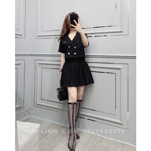 Set Tag Prad* Đen Cộc Tay TKCC - Kim Linh Shop