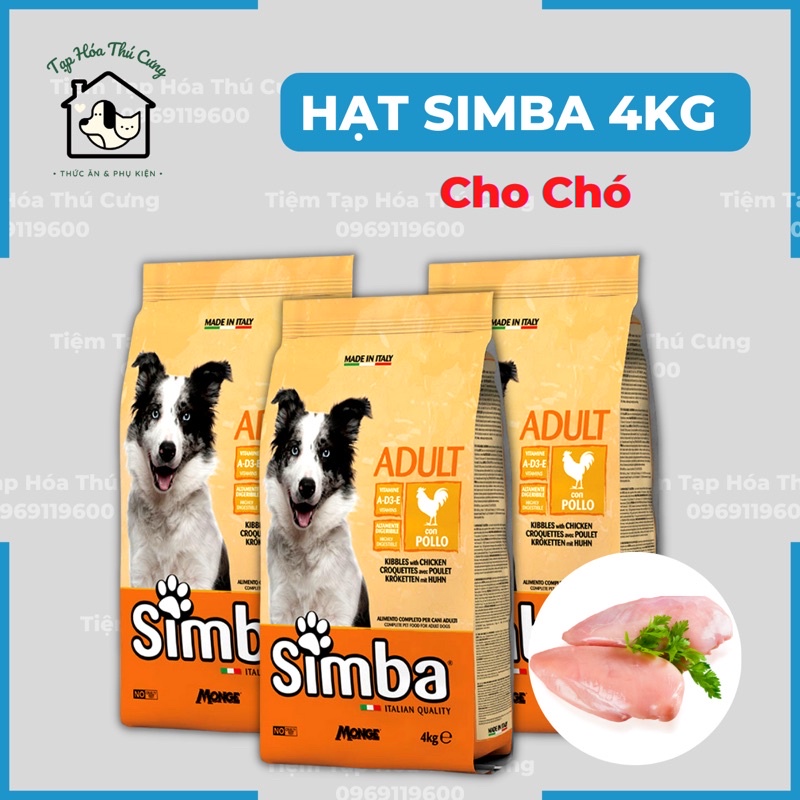 Thức ăn hạt cho chó trưởng thành SIMBA vị Gà thơm ngon bổ dưỡng nhập khẩu Ý - Italia Simba Dog Kibble