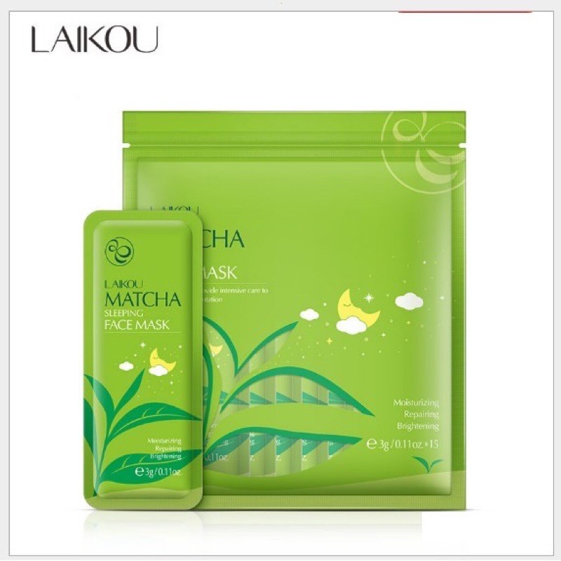 1 gói ( túi nhỏ) mặt nạ trà xanh matcha Laikou dạng túi | Thế Giới Skin Care