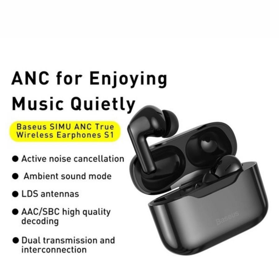 [Chính hãng-Sẵn] Tai nghe TWS chống ồn chủ động Baseus SIMU ANC S1 / S1 Pro True Wireless Earphone LV917-WL