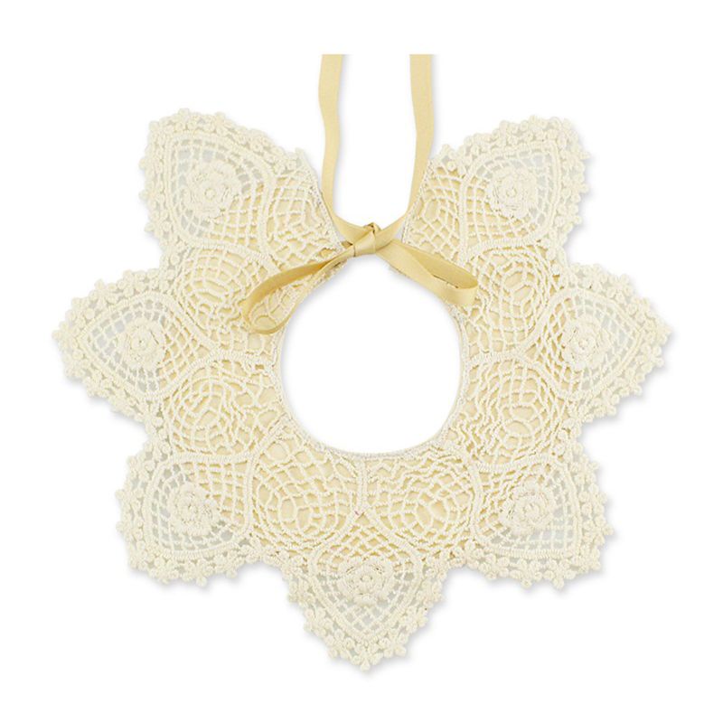 Yếm Ăn Cotton Phối Ren Chống Thấm Nước Dành Cho Bé Gái 0-3 Tuổi