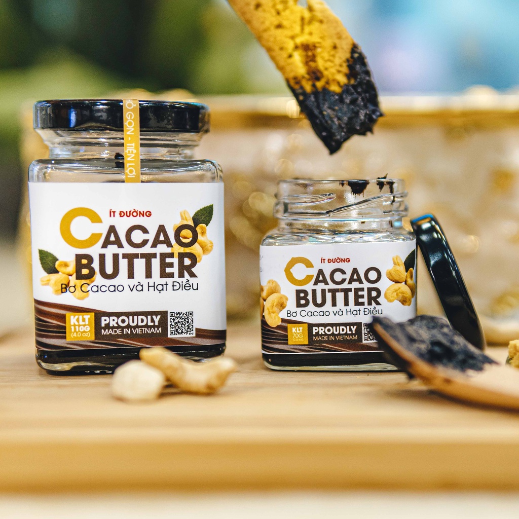 Bơ Cacao Hạt Điều Healthy Nguyên Chất 100% (Hũ 110g) - Hương thơm cacao nồng nàn nguyên liệu thuần organic