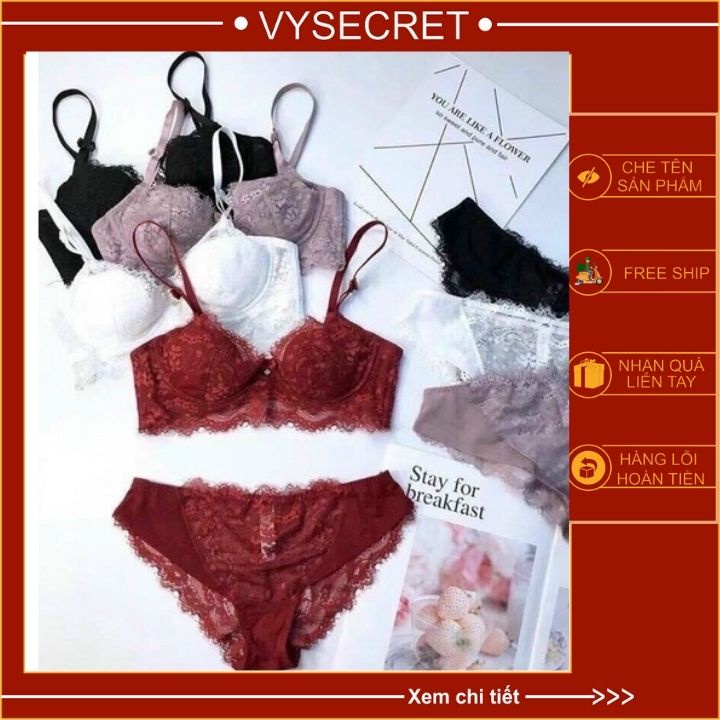 BỘ ĐỒ LÓT REN,SÉT NỘI Y  CAO CẤP MÚT MỎNG CÓ GỌNG SEXY ÔM NGỰC C1245 | BigBuy360 - bigbuy360.vn