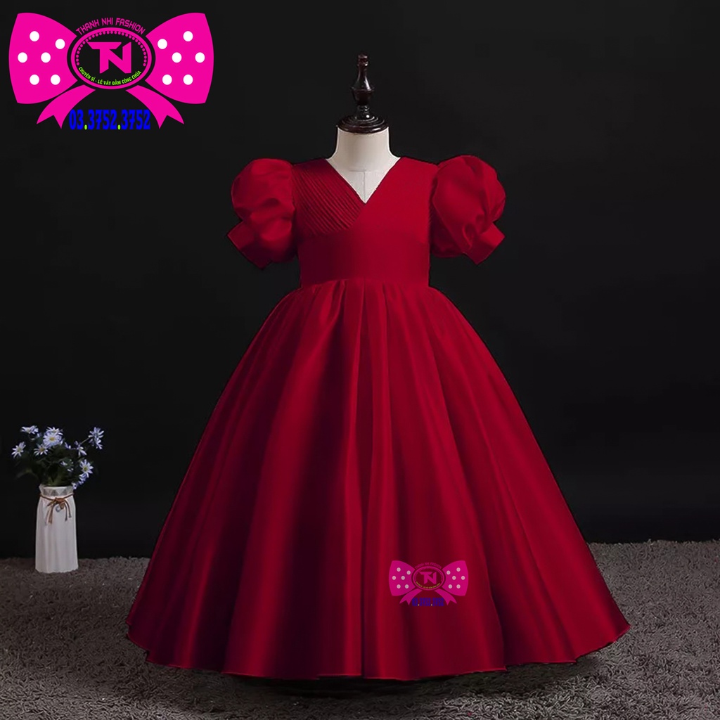 Váy Bé Gái Tay Phồng phong cách châu Âu  - Váy Công Chúa TN233007