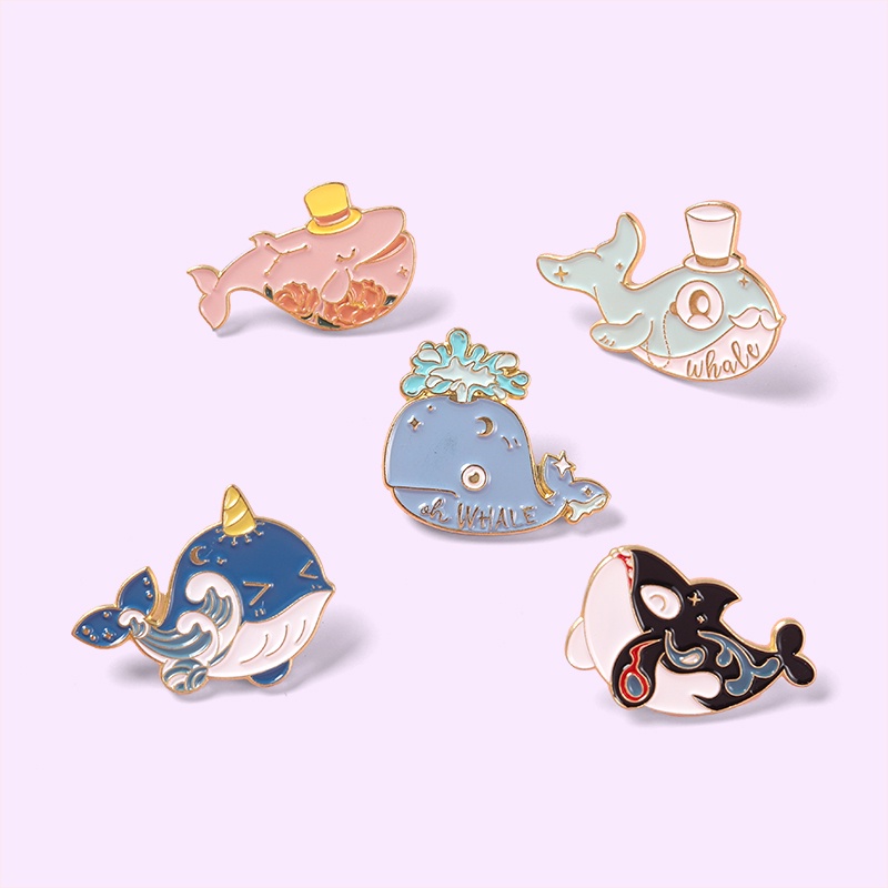 Ghim Cài Áo Hình Cá Heo Hoạt Hình Đáng Yêu