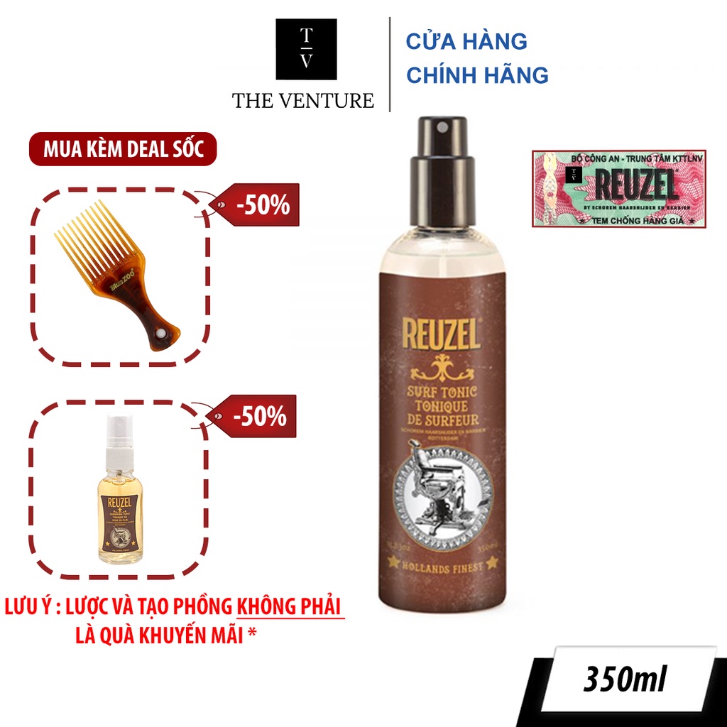 Chai Xịt Tạo Phồng Giữ Nếp Reuzel Surf Tonic - Sea Salt Spray Chính Hãng - Pre-Styling Reuzel Surf Tonic