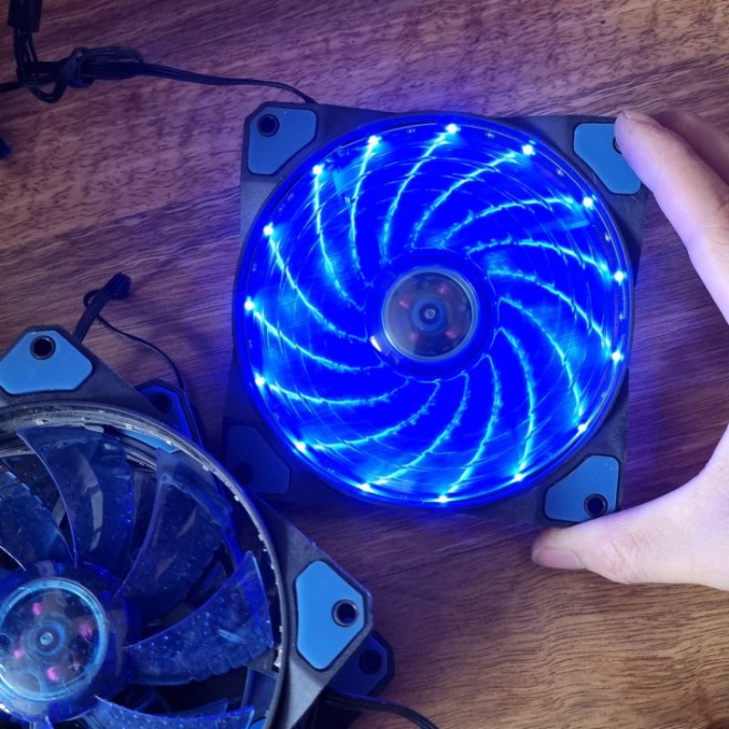 Quạt làm mát tản nhiệt cho máy tính có led xanh.đỏ. 7 màu (cũ tháo máy)