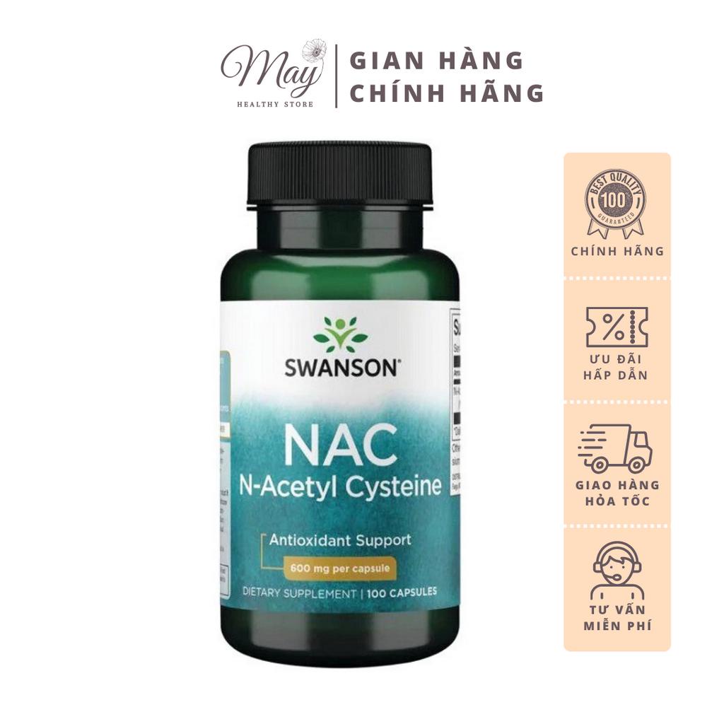 Viên Uống Swanson NAC N-Acetyl Cysteine Chống Oxy Hóa Bảo Vệ Gan Thận Tăng Cường Glutathione (100 Viên/Lọ)