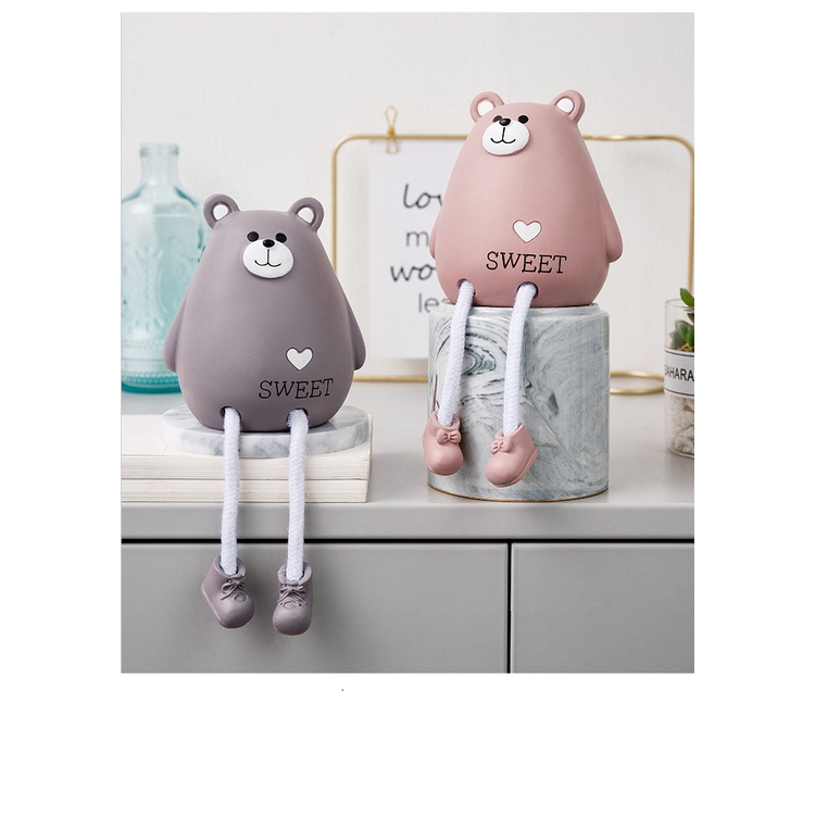 Tượng đôi gấu sweet trang trí phòng siêu đáng yêu