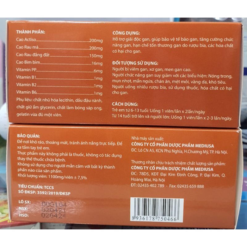 Bogan Actisonic - Giúp tăng cường chức năng gan, bổ gan, mát gan , giải độc