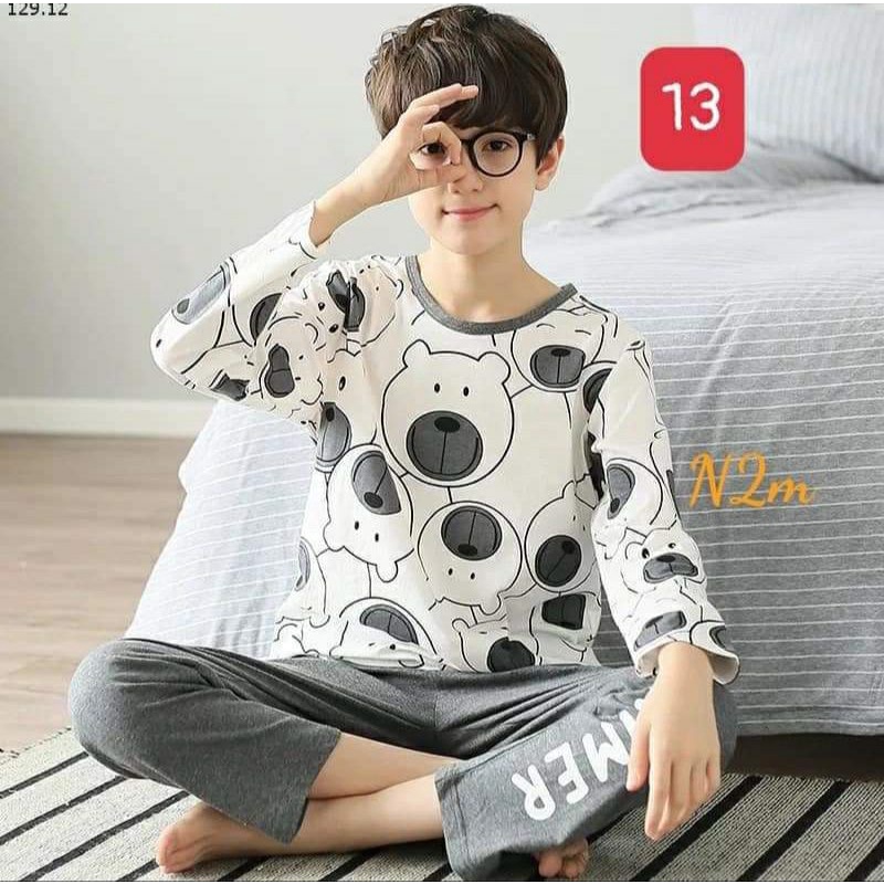 Bộ mặc nhà dài tay cao cấp cho bé trai size đại