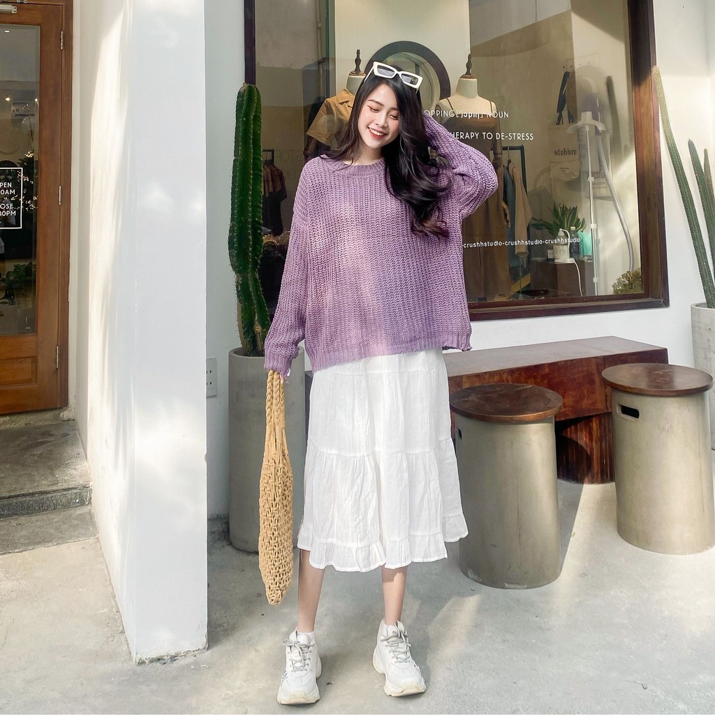 ÁO LEN BASIC TAY DÀI ZAREEN LEN23 TÍM | BigBuy360 - bigbuy360.vn