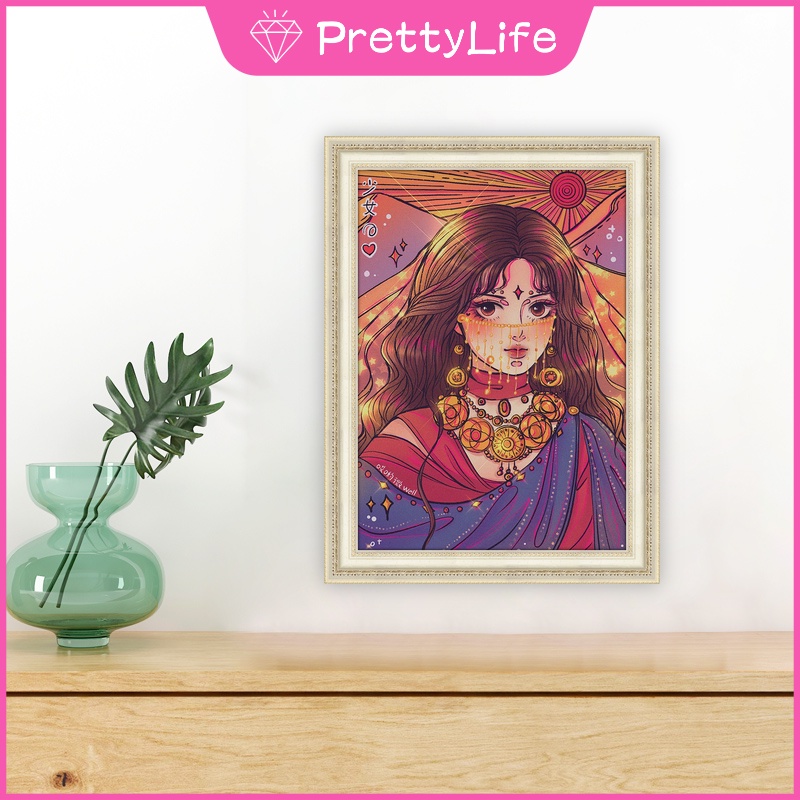 Bộ tranh đính đá 5D tự làm 30x40cm/40x50cm họa tiết hoạt hình trang trí nhà cửa