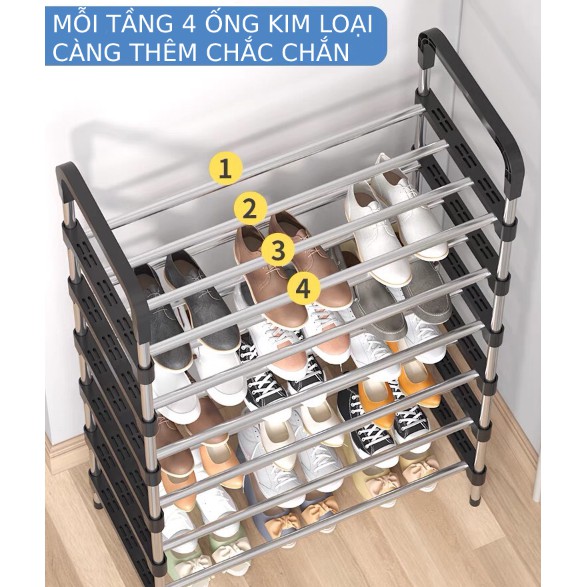 Kệ giày dép inox💥FREESHIP💥6 tầng phong cách Hàn Quốc cao cấp