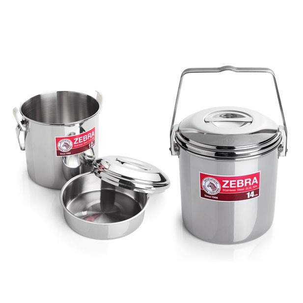 camen inox Zebra Thái Lan 12 cm 1.5l (151624) -14cm 3l (151625), có ngăn, sâu lòng  auto lock, | BigBuy360 - bigbuy360.vn