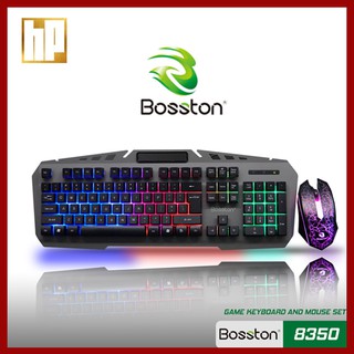 Combo bàn phím chuột gaming giả cơ bosston 8350 - bàn phím chuột máy tính laptop có dây