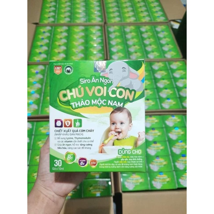 SIRO ĂN NGON CHÚ VOI CON. Dành cho bé từ 6 tháng lười ăn chậm tăng cân và hay ốm vặt.Sp của công ty Thảo Mộc Nam organic