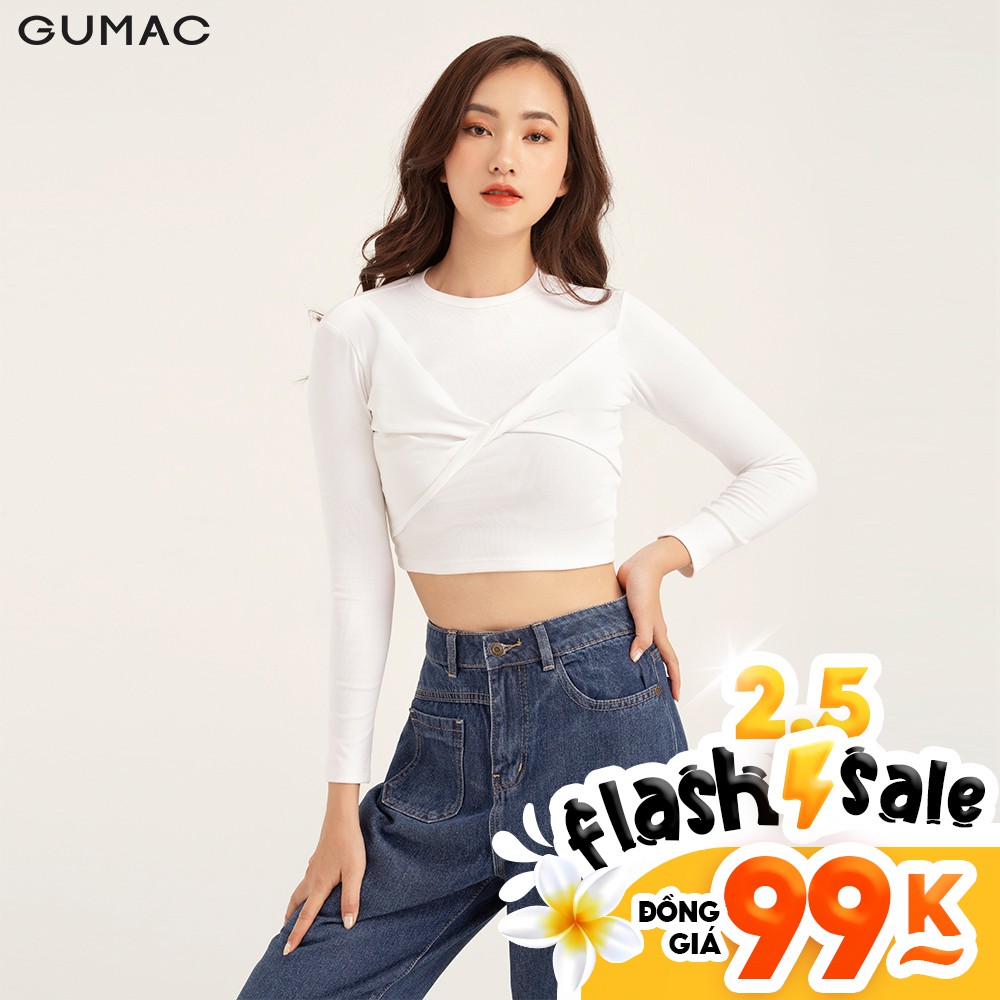 [Mã WABRGM11 giảm 10% đơn 250K] Áo thun nữ Borip xoắn ngực GUMAC đủ màu, đủ size năng động trẻ trung ATB104