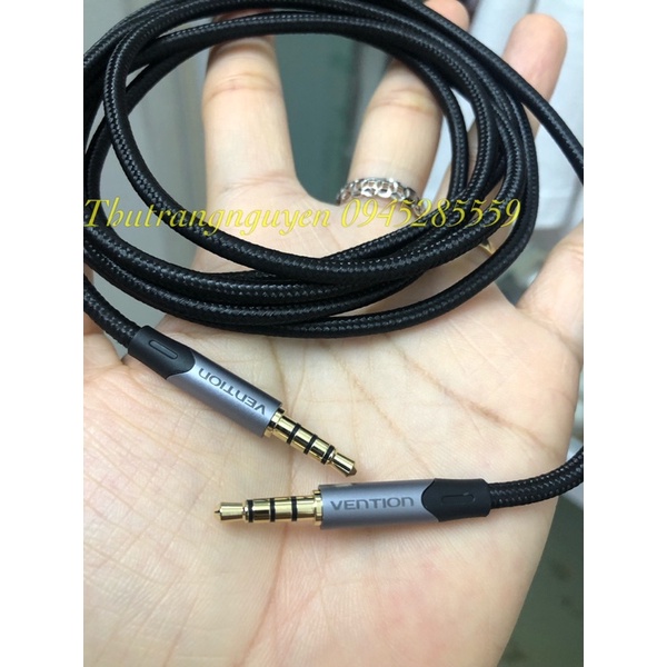 Dây cáp âm thanh nối 2 đầu jack 3.5mm 4 khấc VENTION(ảnh thật)