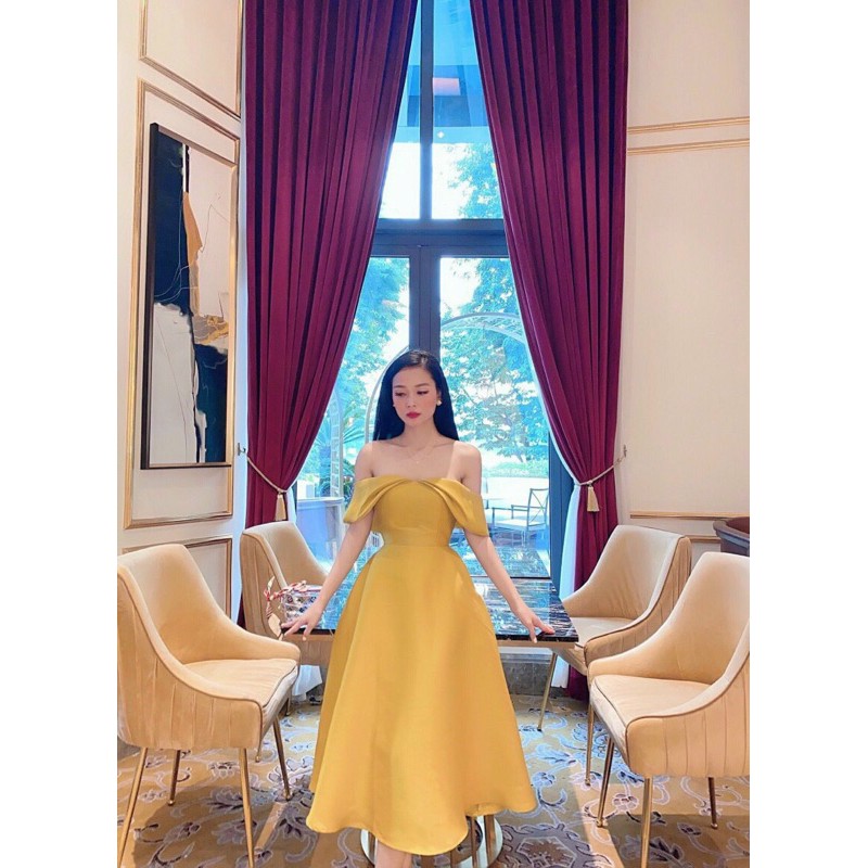 đầm xoè trễ vai bèo