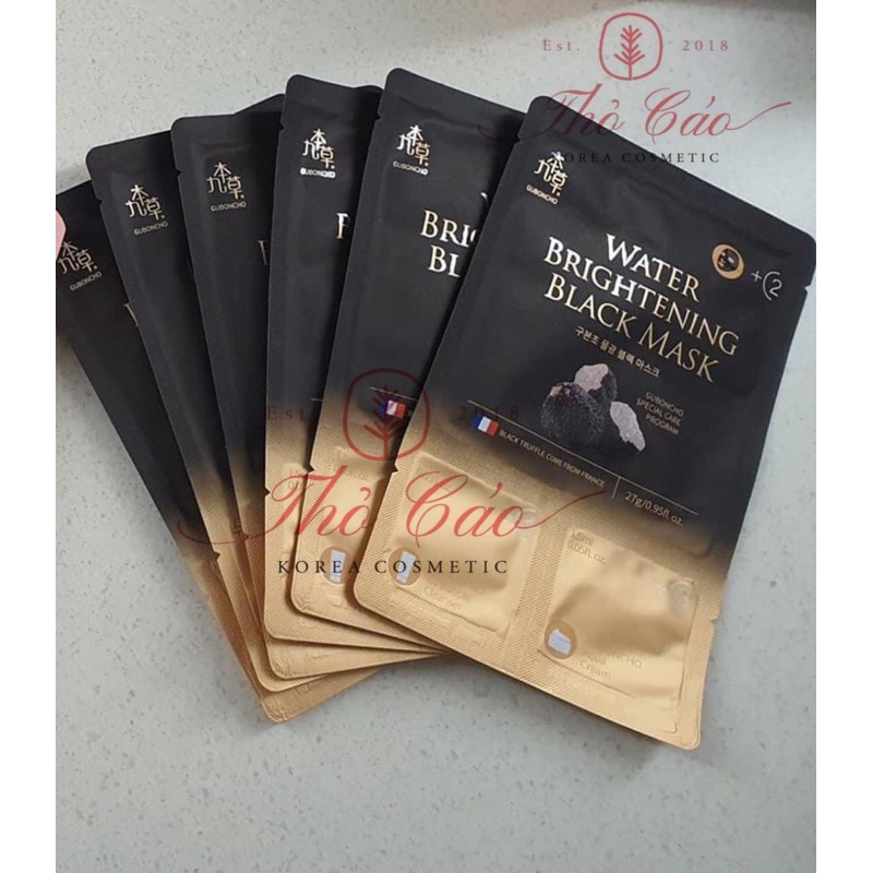 MẶT NẠ THẢI ĐỘC 3 BƯỚC GUBONCHO UGB WATER BRIGHTENING BLACK MÁK LẺ 1 MIẾNG