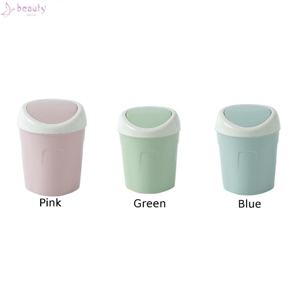 Thùng rác mini để bàn có nắp xoay dùng trong văn phòng/tại nhà