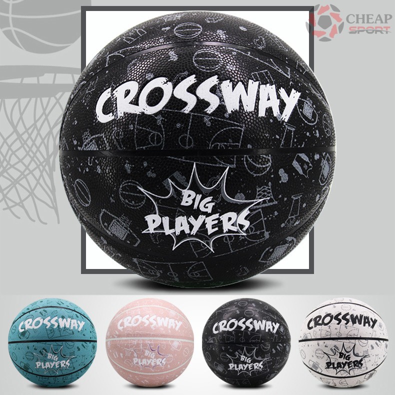 Bóng Rổ Size 6 7 Da PU Màu Đen Chính Hãng CrossWay