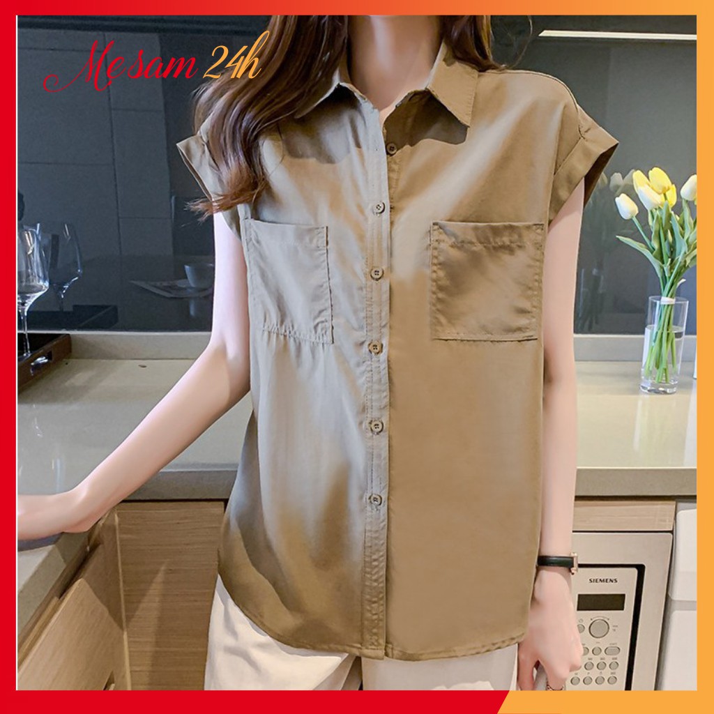 Áo sơ mi đũi nữ tay ngắn Mẹ Sam 24h áo kiểu bigsize, chất liệu mềm mát, form trẻ trung phá cách SMH.33 | BigBuy360 - bigbuy360.vn