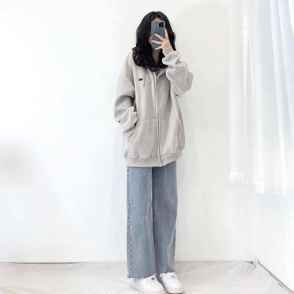 Áo Khoác hD Unisex Nam Nữ Màu Ghi Tan Khói Form Rộng Vải Mềm Mịn Phong Cách Ulzzang Xinh Xắn - Suti House