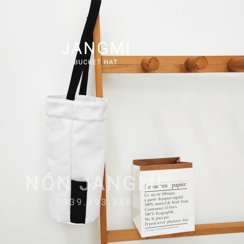 Quai Vải Túi Đeo Chéo Đựng Ly Giữ Nhiệt Phối Màu Nâu Vải Canvas Dây Đai Mỏng