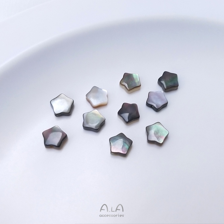 █diy゜14k●1 Mặt Dây Chuyền Hình Ngôi Sao Năm Cánh Vỏ Sò Trái Tim Đục Lỗ Đính Ngọc Trai Hồng diy