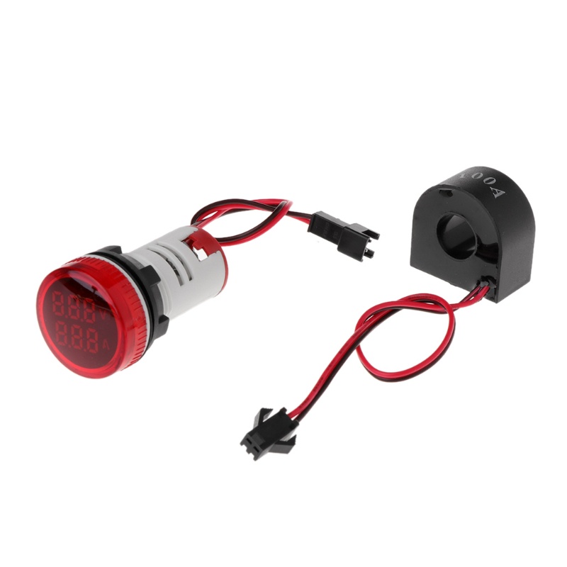Vôn kế kỹ thuật số 22mm hình tròn Ac 50-500v 0-100a