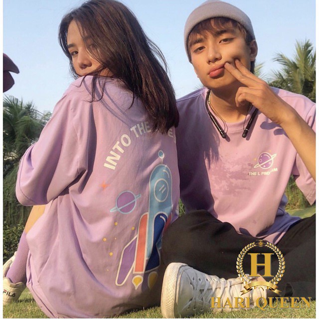 [Mã FAMAYWA giảm 10K đơn 50K] Áo phông tím vũ trụ Love HSU0719