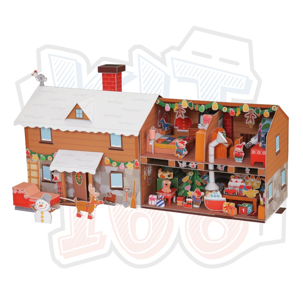 Mô hình giấy Giáng sinh Christmas Noel nhà Santa Claus's House