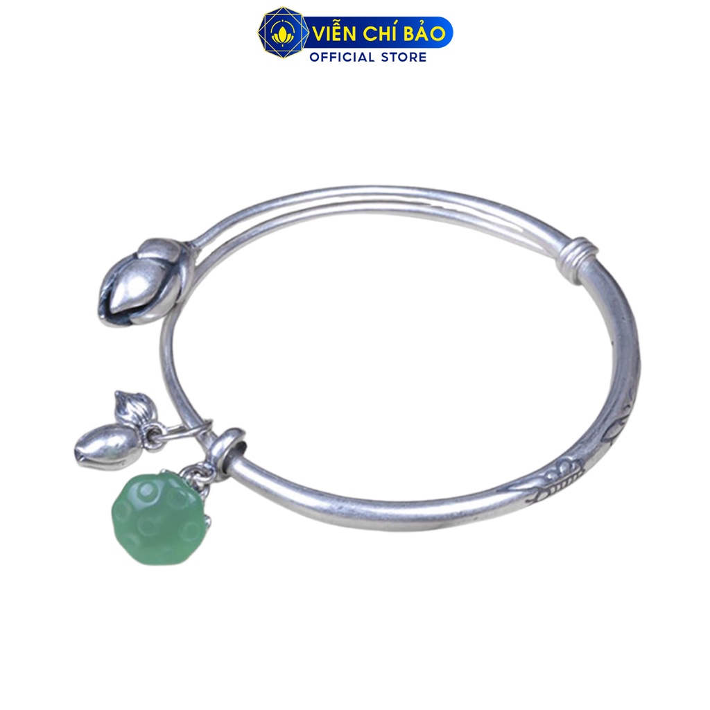 Lắc tay bạc nữ hoa sen charm chất liệu bạc Thái S925 thời trang phụ kiện trang sức nữ Viễn Chí Bảo L000262