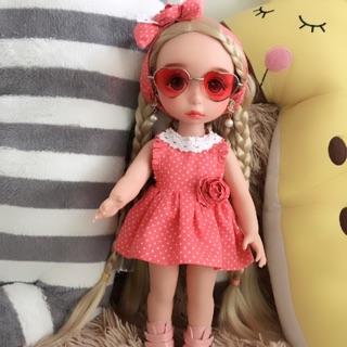 Combo đầm và kính mắt cho búp bê