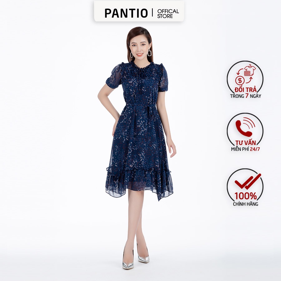 Đầm công sở chất lụa bo eo FDC33088 - PANTIO