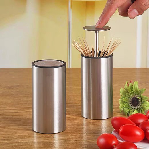Lọ Đựng Tăm Cao Cấp Inox 304 Thông Minh Có Nút Bấm Tự Động Jodily StarHome