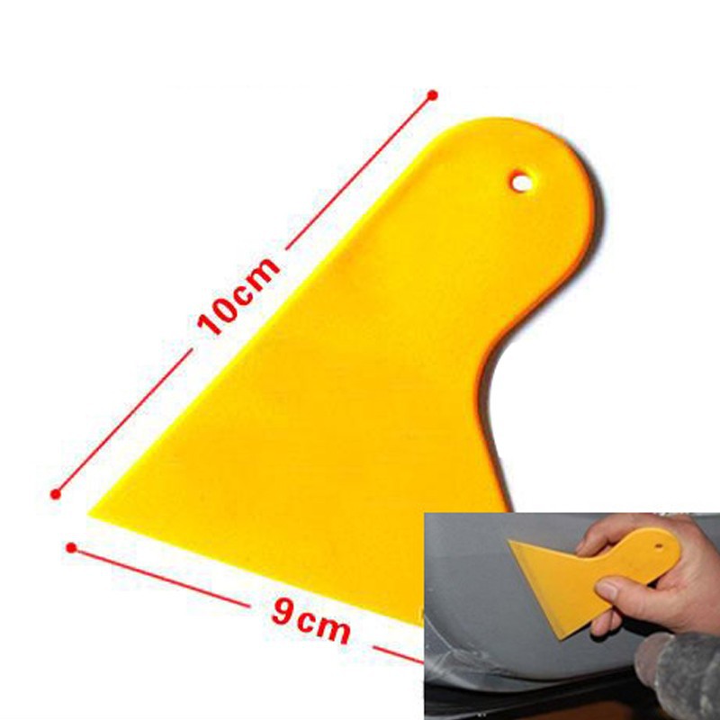 Dụng cụ hỗ trợ vuốt decal, nhấn decal vô góc có tay cầm - hình tam giác màu vàng