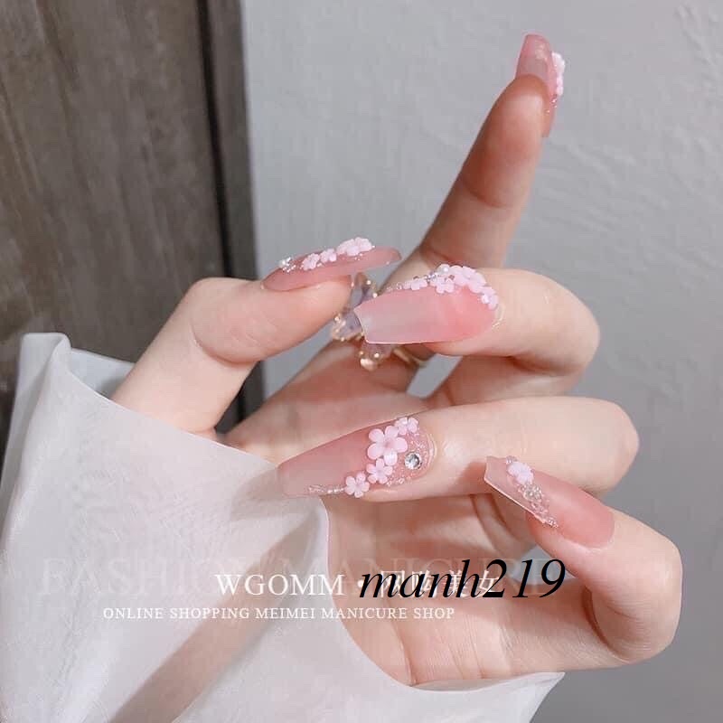 khay charm hoa nhí 6 màu hoa bi làm nail mix 6 ô trang trí nail