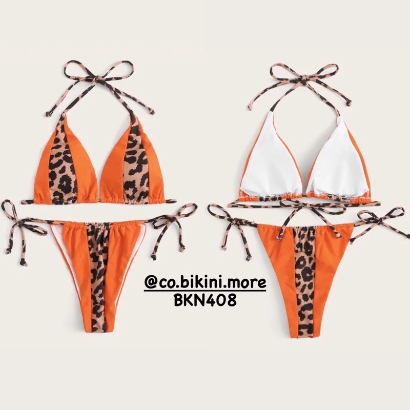 [BKN408] &lt;ÂU&gt; SET BIKINI TRIANGLE CAM MIX BEO QUẦN THONG/LỌT KHE