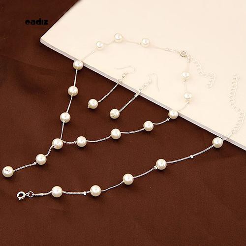 Bộ vòng cổ , vòng tay , khuyên tai đính hạt ngọc trai