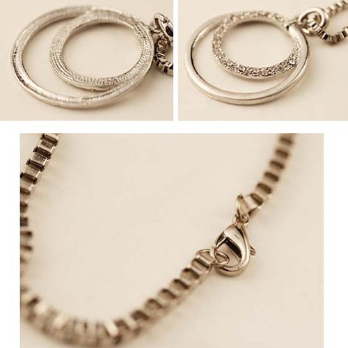 Vòng cổ hình tròn kép đính kim sa lấp lánh sang trọng cho nữ